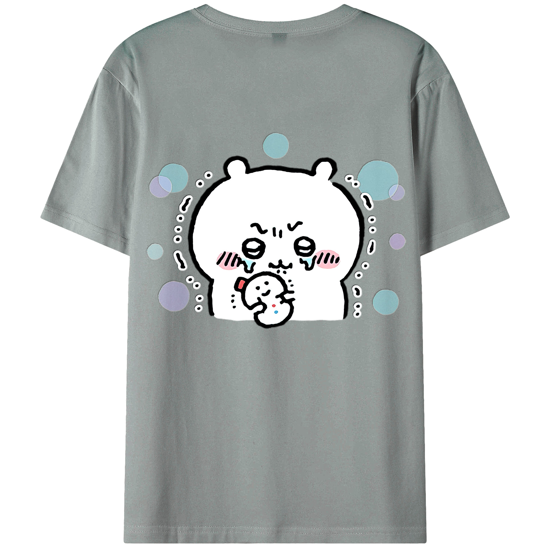 （画像用） ちいかわ ちいかわ Chii-kawa chiikawa 綿100％ メンズ半袖Tシャツ（バックプリント） 通気性